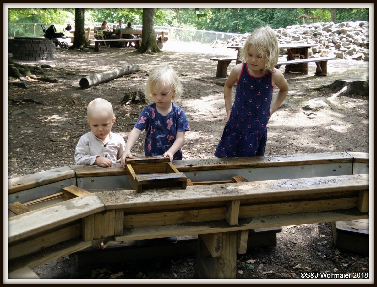 Our kids at the Zoo playing with water