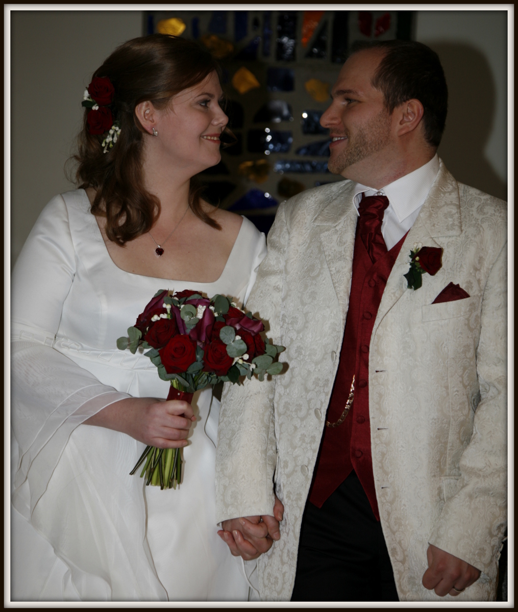 Us standing in front of the altar.