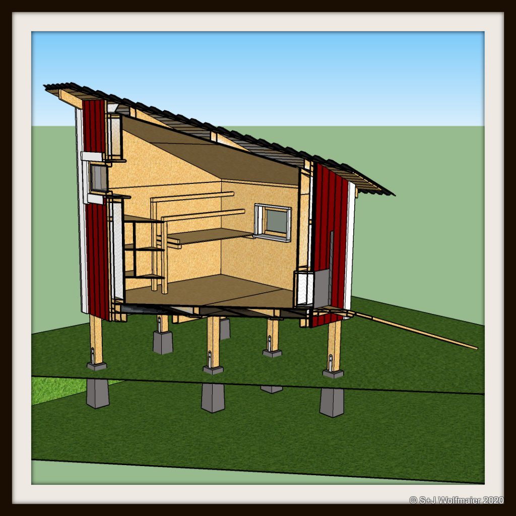 Cross section of the chicken coop model.